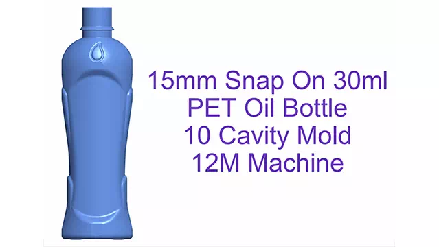 12M 15mm 30ml PET Oil Bottle 10 Cavity Mold